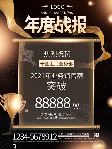 黑金风年度销售业绩金融行业战报喜报