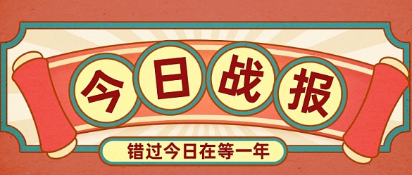 港風(fēng)復(fù)古大促戰(zhàn)報通用公眾號首圖