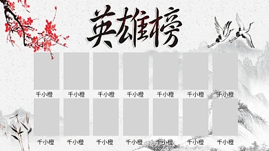 英雄榜业绩榜状元榜企业中国风水墨喜报展板