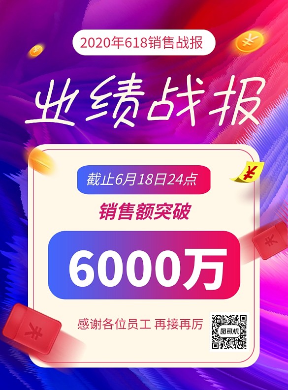 紫色時尚618銷售戰(zhàn)報宣傳海報