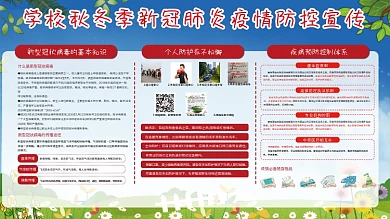 校园秋季疫情防控宣传展板