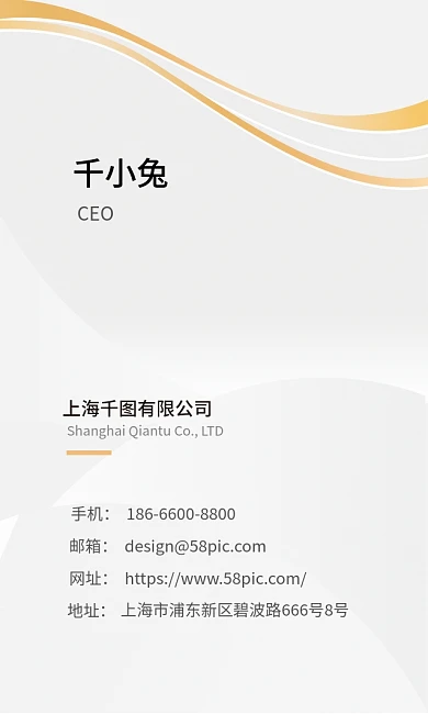 商务风简约时尚高档金色尊贵白金名片