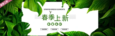 清新自认春季焕新淘宝banner