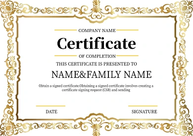 简约黄色花边毕业证书