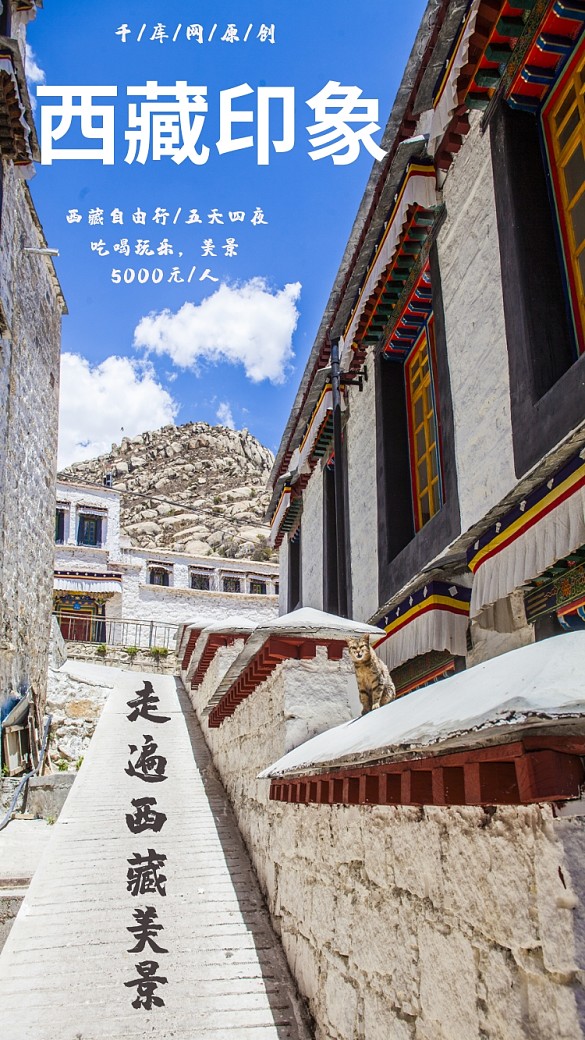 簡(jiǎn)約大氣西藏印象旅游攝影海報(bào)