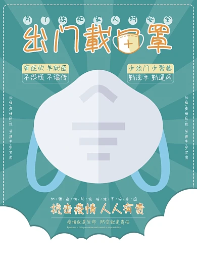 出门戴口罩疫情宣传海报