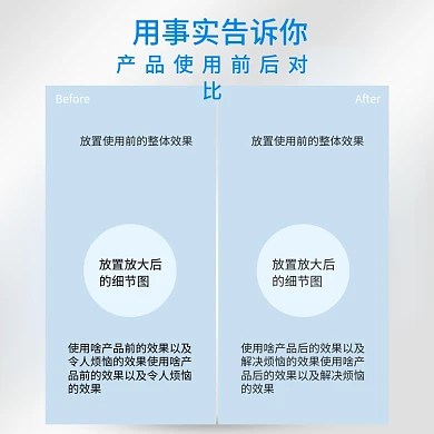 产品使用前后对比图 洗护产品 模板