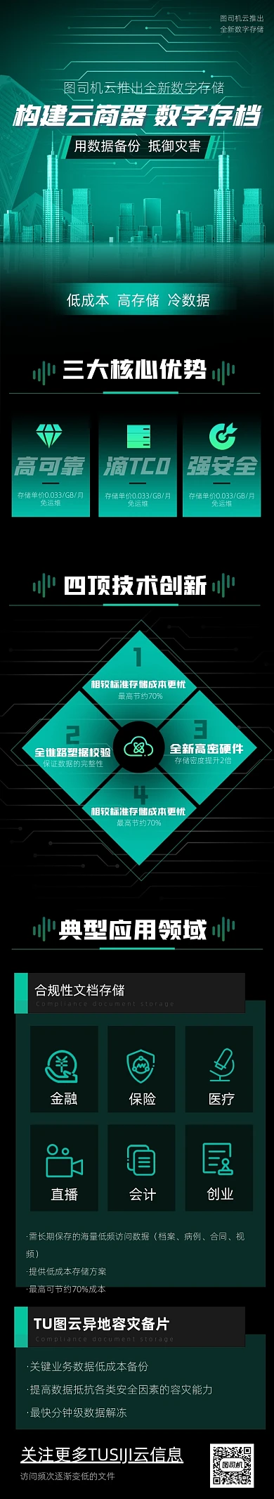 IT互联网云科技青色电子电信邀请函文章长图