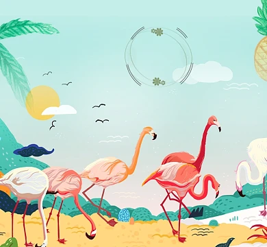 风景卡通朋友圈配图