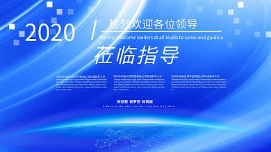 蓝色大气欢迎领导展板