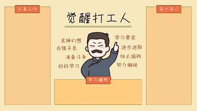 简约觉醒打工人电脑分区壁纸