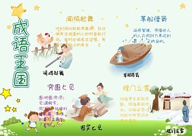 成语王国漂亮手抄报模板