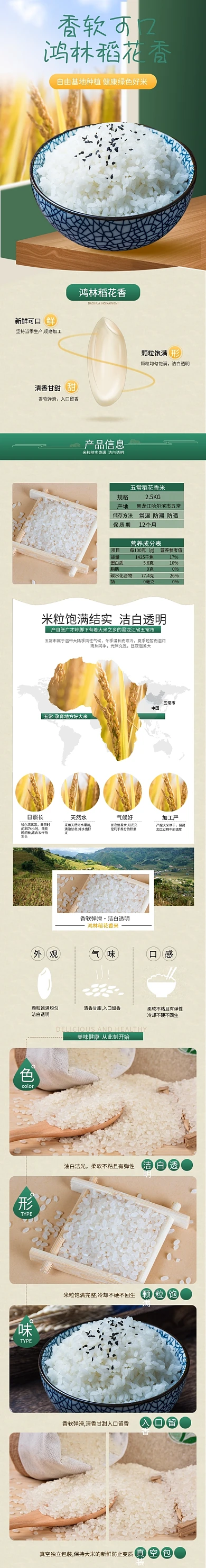 食品美食大米店铺详情页 详情页模板