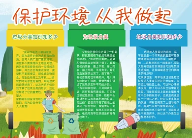 保护环境垃圾分类小报手抄报
