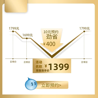 金色促销价格趋势降价曲线宝贝主图