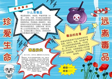 小学生远离毒品手抄报模板