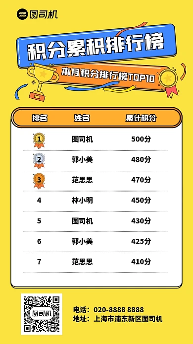 排行榜创意积分手机海报