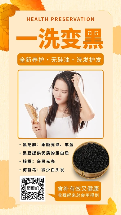 一洗变黑理发店宣传海报