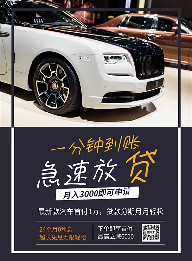 极速放贷购车贷款分期宣传海报