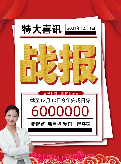 企业特大喜讯捷报喜报摄影图海报