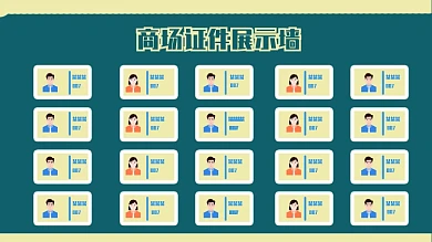 绿色简约超市连锁店证件展示板