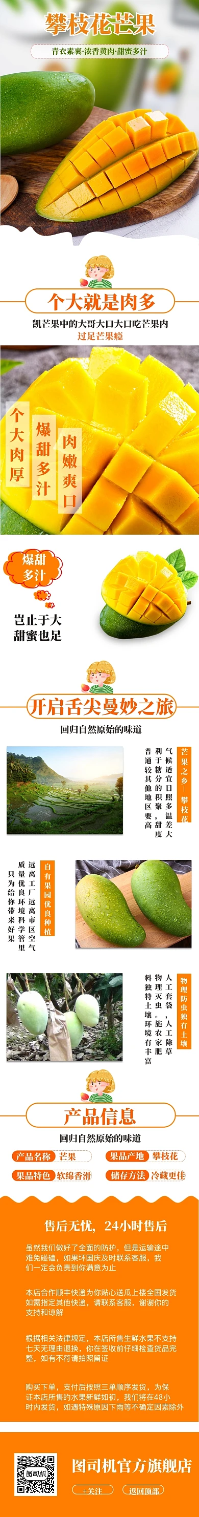 新鲜当季攀枝花芒果详情页