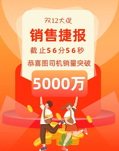 双12店铺战报销售捷报狂欢海报