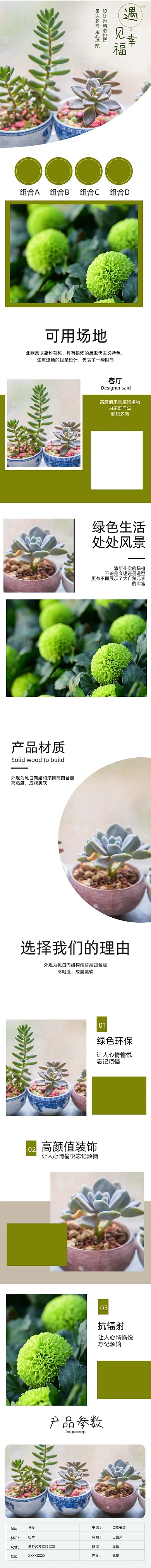 室内绿植空气清洁环境绿色详情页