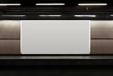 室内墙面灯箱广告海报样机