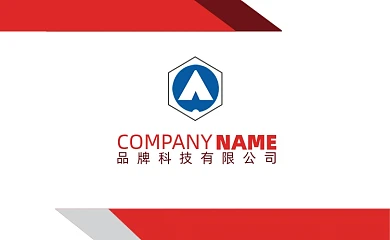 互联网科技红色简约名片