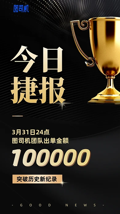 团队业绩捷报手机海报