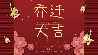 乔迁之喜乔迁宴祝福展板