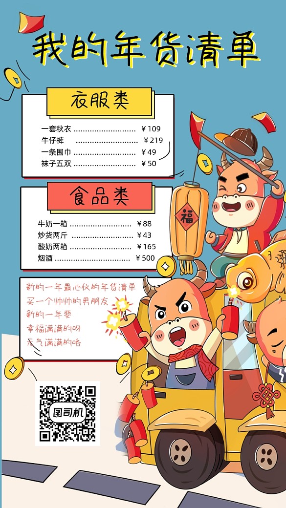 年貨清單宣傳手機海報