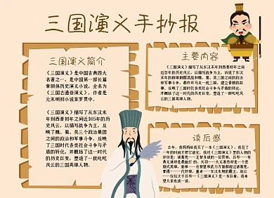 三国演义简约手抄报小报