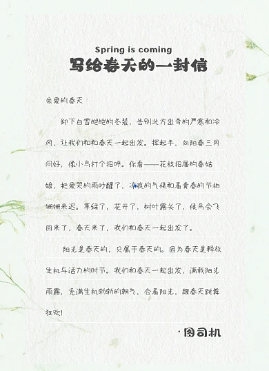 写信淡雅文艺小清新信纸