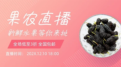 果农直播水果促销广告banner