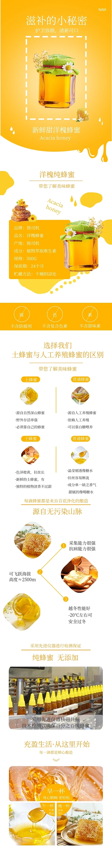 洋槐蜂蜜养生保健电商淘宝详情页