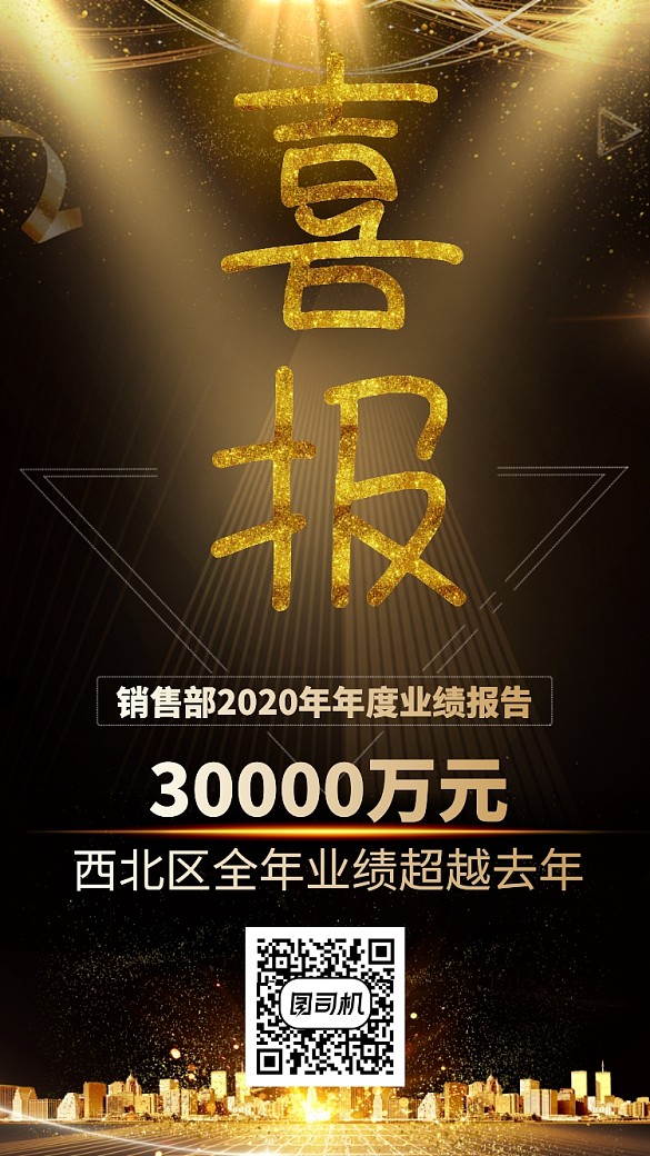 創(chuàng)意鎏金喜報手機(jī)海報