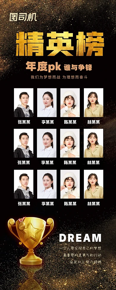 年度排行榜精英榜易拉宝