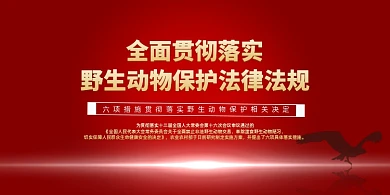 红色野生动物保护法展板