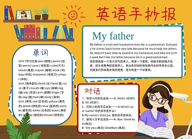 英语读书手绘小报手抄报