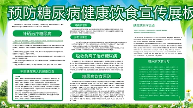 预防糖尿病健康饮食宣传展板