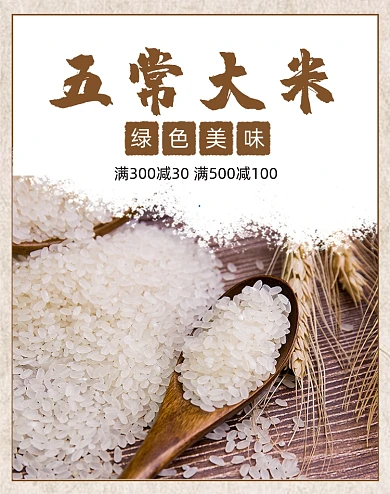 粮食五常大米农产品促销海报