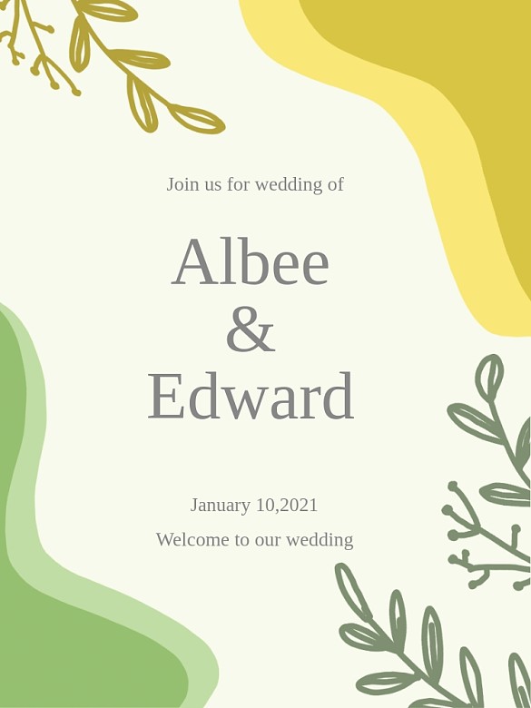 牛油果色系h婚禮牌卡