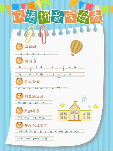 小孩学拼音表儿童学习背景