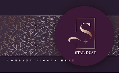 黑紫色高端名片模板