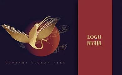 蓝黑色中国风名片