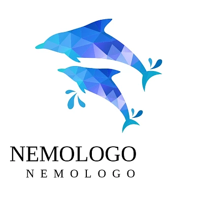 蓝色像素格鲸鱼LOGO