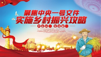 大气党建乡村振兴战略规划宣传栏展板