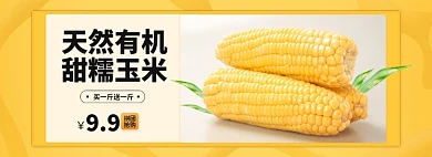 生鲜蔬菜有机玉米简约风格促销食品海报